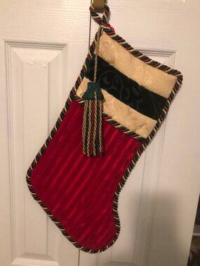 Beautiful Velvet Victorian Style Christmas Stocking with Tassel